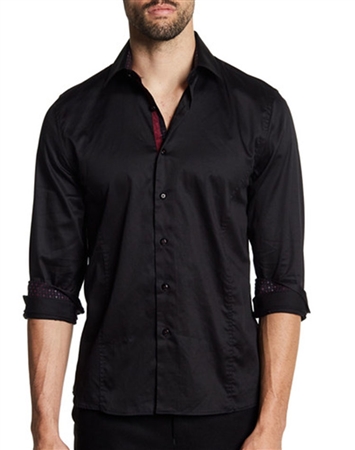 Black Designer Shirt | Solid Black Shirt