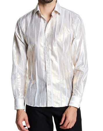 White Metallic Shirt | White Casual Shirt