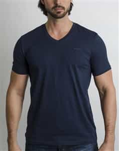 Via Uomo V Neck Shirt Navy