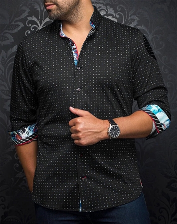 Men fashion button up shirt | black royal