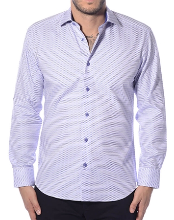 White Blue Dot Designer Shirt