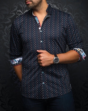 Men fashion button up shirt | black