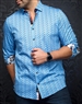 Men fashion button up shirt | light blue