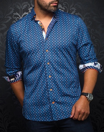 Men fashion button up shirt | navy