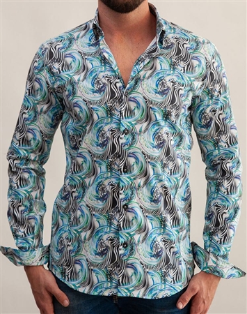 Luxury Abstract Print Dress Shirt