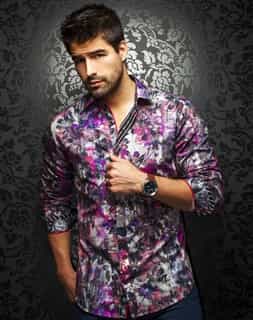 Floral Shirt: Men Floral Designer Dress Shirt