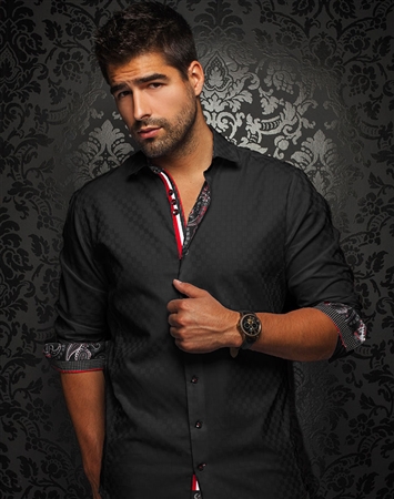 Designer Shirt: Men Luxury Sport Shirt Black