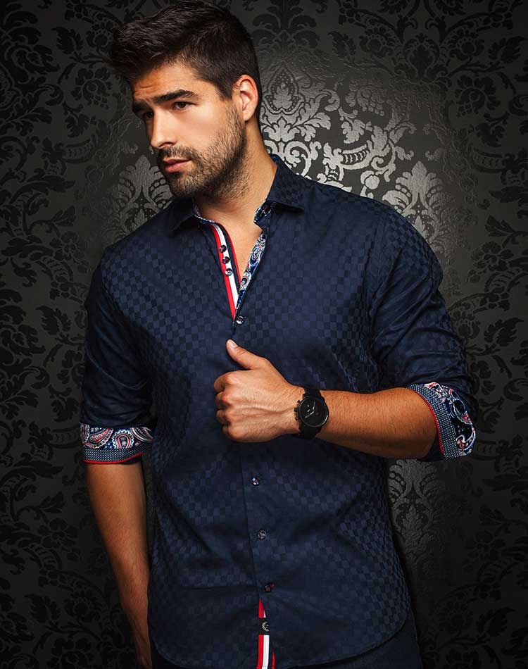 Dark blue sale designer shirt