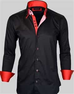 Via Uomo shirts- Napoli black red shirt
