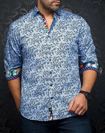 Men fashion button up shirt | light blue