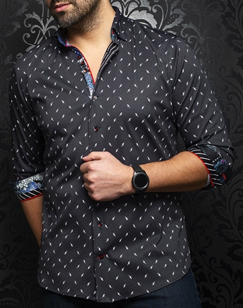 Men fashion button up shirt | black