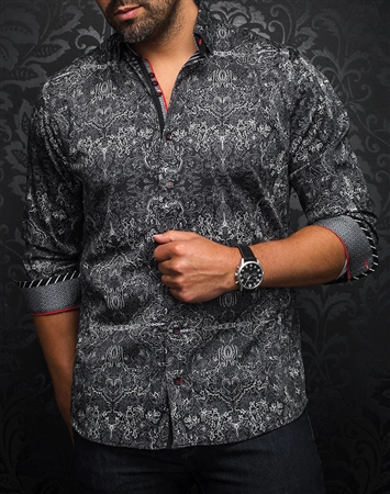 Men fashion button up shirt | black