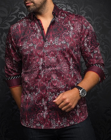 Men fashion button up shirt  | red