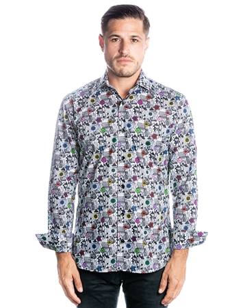 Luxury Dress Shirt - Colorful Floral Button Down