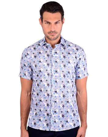 White Floral Men’s Designer Shirt