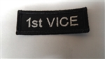 1st Vice Patch White on Black 3"x3/4"