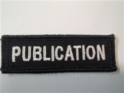 Publications Officer 3"x3/4" White on Black (2 Patches)