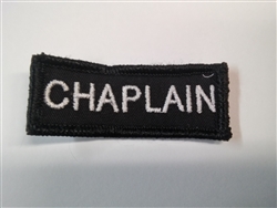 Chaplain 3"x3/4" White on Black