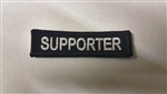 Supporter 3" x 3/4" White on Black