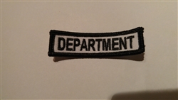 3" x 1" Department Patch Black on White