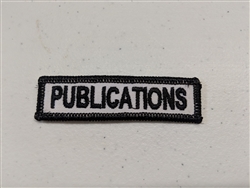 Publications Officer 3" x 1" Department Patch Black on White