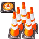 28" Lighted Collapsible Traffic Cone - First Responder