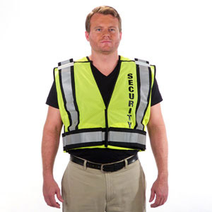 Security 5 Point Breakaway Public Safety Vest Lime