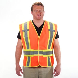 1st Responder 5 Point Breakaway Reflective Mesh Safety Vest Orange