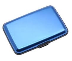 Aluminum RFID Charging Wallet Blue Atomic Charge As Seen on TV