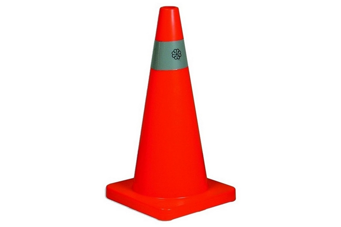ABC 28" ORANGE WEIGHTED TRAFFIC CONES WITH 4" REFLECTIVE COLLAR