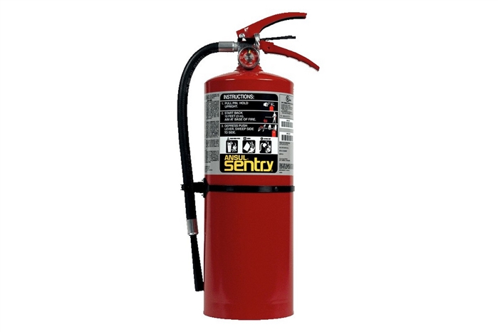 ANSUL SENTRY DRY CHEMICAL FIRE EXTINGUISHER - 10 LB. WITH WALL HOOK