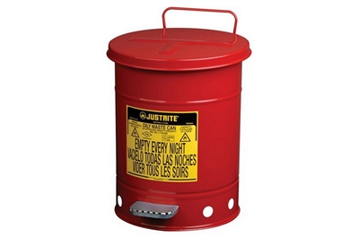 JUSTRITE RED OILY WASTE CAN - 6 GALLON