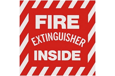 FIRE EXTINGUISHER INSIDE SIGN - 4" X 4"