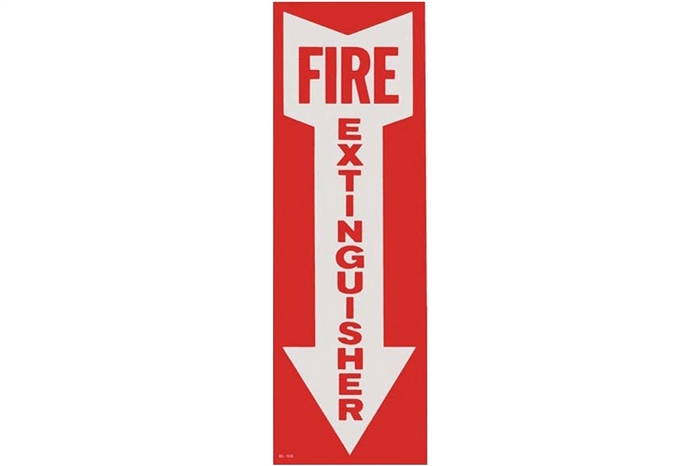 FIRE EXTINGUISHER ARROW SIGN - 4" X 12"
