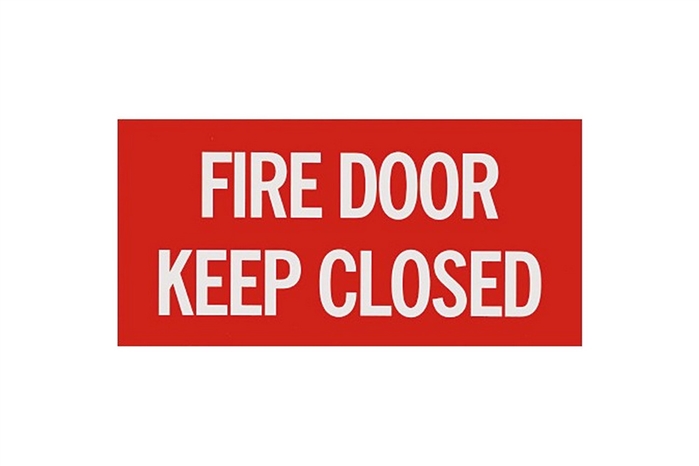 FIRE DOOR - KEEP CLOSED SIGN - 12" X 6"