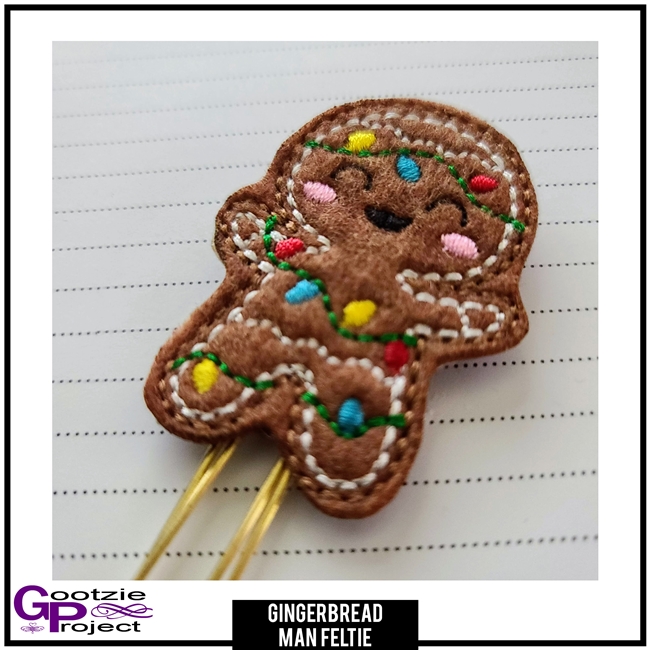 2019 Christmas Box Gingerbread Feltie Clip