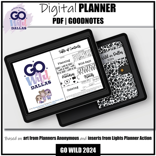 Go Wild Dallas 24 | Digital Goodnotes | Planner