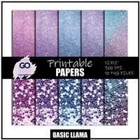 WashiNGTON GW 2023 Basic Llama Glitter Papers - Download