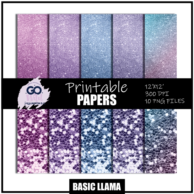 WashiNGTON GW 2023 Basic Llama Glitter Papers - Download
