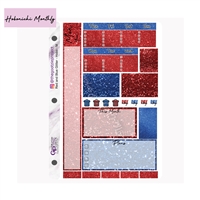 Red and Blue Glitter Hobo Monthly Kit