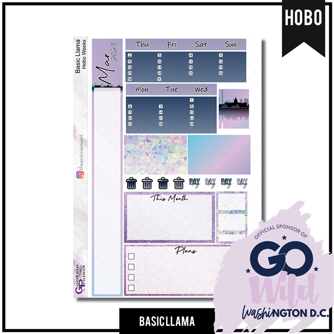 WashiNGTON GW 2023 Basic Llama Hobo Monthly Kit