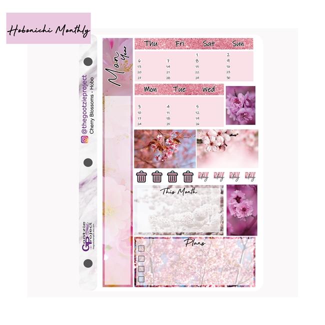 Cherry Blossoms Hobo Monthly Kit