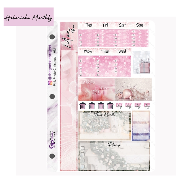 Pink Photo Christmas Hobo Monthly Kit