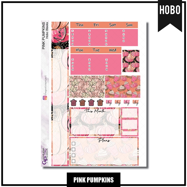 Pink Pumpkins Hobo Monthly Kit