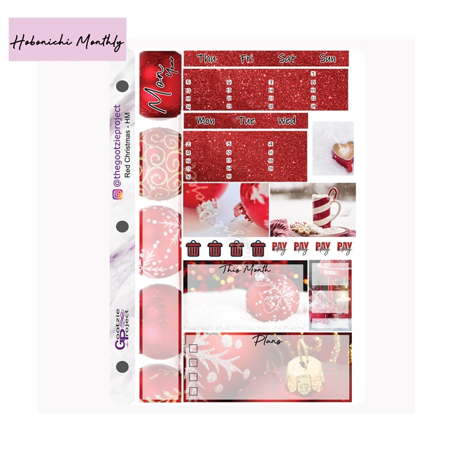 Red Christmas Photo Hobo Monthly Kit