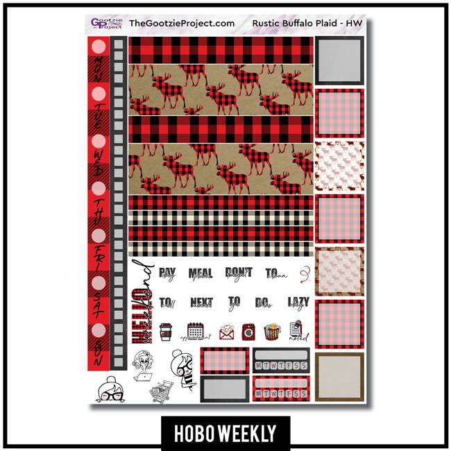 Rustic Buffalo Plaid Hobo Weekly Kit