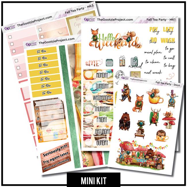 Fall Tea Party 3 Page Mini Kit