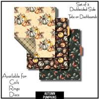 Autumn Pumpkins Tabs or Dashboards 3 Side Set A