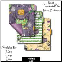 Pumpkin Candy Tabs or Dashboards 3 Side Set A