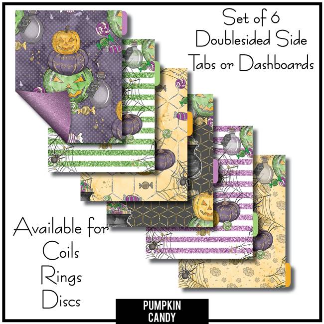 Pumpkin Candy Tabs or Dashboards 6 Set